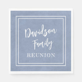 Ihr Name Familie Wiedersehen Script Dusty Blue Pap Serviette