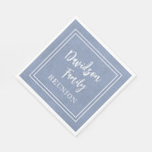 Ihr Name Familie Wiedersehen Script Dusty Blue Pap Serviette (Ecke)