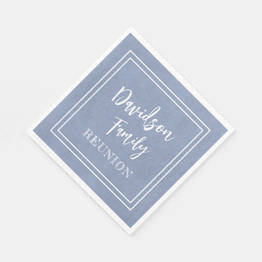 Ihr Name Familie Wiedersehen Script Dusty Blue Pap Serviette (Ecke)