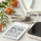 (IHR NAME) Familienregeln Schlüsselanhänger (Vorderseite rechts)