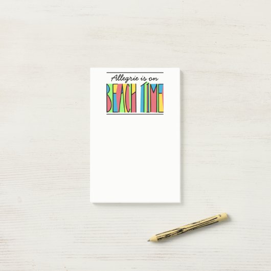 Ihr Name farbige Strandzeitnotizen Post-it Klebezettel (Auf Schreibtisch)