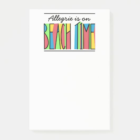 Ihr Name farbige Strandzeitnotizen Post-it Klebezettel (Vorderseite)