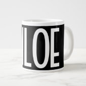 Ihr Name, fett weißer Text | Schwarz Jumbo-Tasse (Vorderseite Rechts)