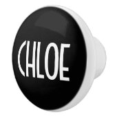 Ihr Name, fett weißer Text | Schwarz Keramikknauf (Rechts)