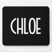 Ihr Name, fett weißer Text | Schwarz Mousepad (Vorne)