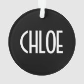 Ihr Name, fett weißer Text | Schwarz Ornament (Rückseite)