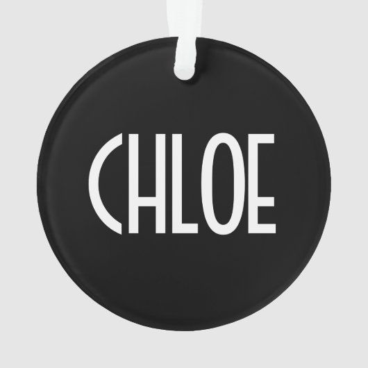 Ihr Name, fett weißer Text | Schwarz Ornament (Rückseite)