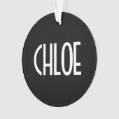 Ihr Name, fett weißer Text | Schwarz Ornament (Vorderseite)