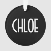 Ihr Name, fett weißer Text | Schwarz Ornament (Vorderseite)