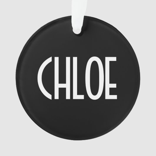 Ihr Name, fett weißer Text | Schwarz Ornament (Vorderseite)