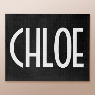 Ihr Name, fett weißer Text   Schwarz Puzzle