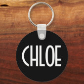 Ihr Name, fett weißer Text | Schwarz Schlüsselanhänger (Vorderseite)