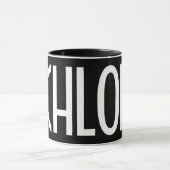 Ihr Name, fett weißer Text | Schwarz Tasse (Zentrum)