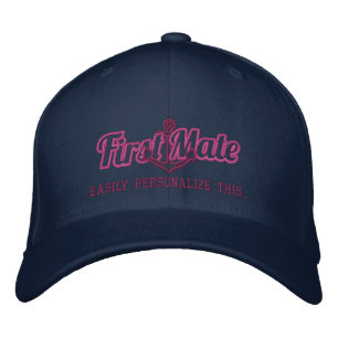 Ihr Name First Mate Nautical Anchor Stickerei Bestickte Kappe