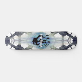 Ihr Name Flammen Skateboard (Horizontal)