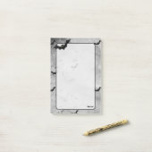 Ihr Name Flock Halloween Bats Gray Grunge BG Post-it Klebezettel (Auf Schreibtisch)