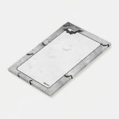 Ihr Name Flock Halloween Bats Gray Grunge BG Post-it Klebezettel (angewinkelt)