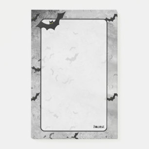 Ihr Name Flock von Halloween Bats Graue Grunge BG Post-it Klebezettel