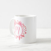 Ihr Name | Floral Monogramm Kaffeetasse (Vorderseite Links)