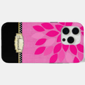 Ihr Name Floral Pink Black Gold Case-Mate iPhone Hülle (Rückseite (Horizontal))