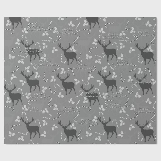 Ihr Name Forest Deep Weihnachtsmuster Wrapping P Geschenkpapier (Flach)