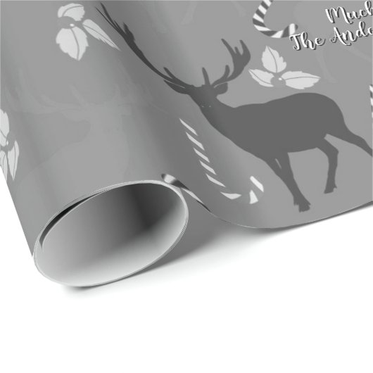 Ihr Name Forest Deep Weihnachtsmuster Wrapping P Geschenkpapier (Rolleneckpunkt)