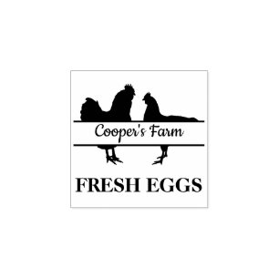 Ihr Name Fresh Eggs Rubber Briefmarke Gummistempel