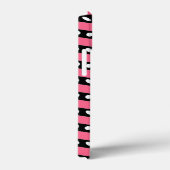 Ihr Name Fun Rosa und schwarze Streifen mit Punkte Case-Mate iPhone Hülle (Rückseite / Rechts)