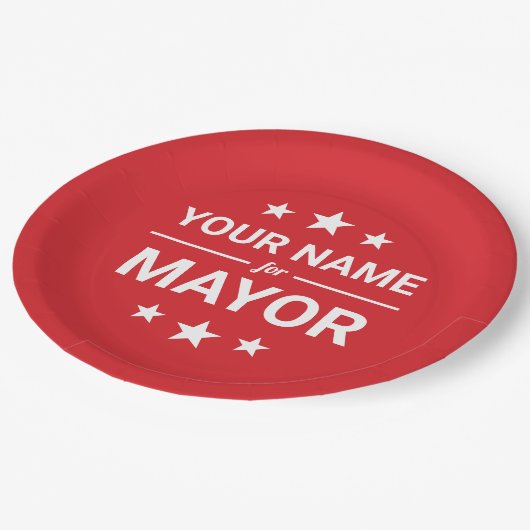 Ihr Name für benutzerdefinierte Text- und Farbstar Pappteller (Schrägansicht)