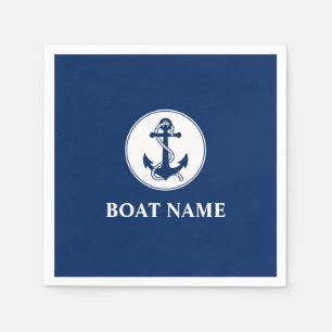Ihr Name für Ihr Boot Seil & Ankerblau Serviette