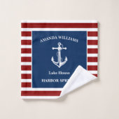 Ihr Name für Ihr Schiff Badhandtuch Set (Waschlappen)