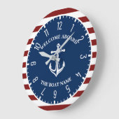 Ihr Name für Ihr Schiff Große Wanduhr (Winkel)