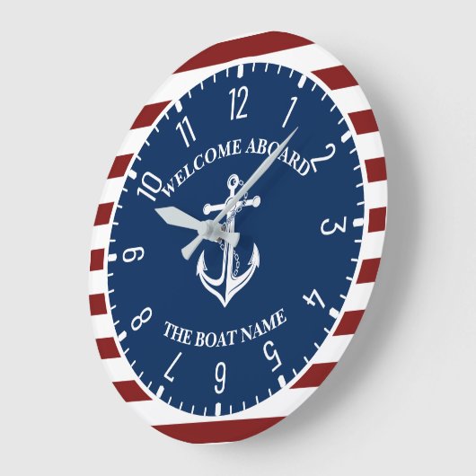 Ihr Name für Ihr Schiff Große Wanduhr (Winkel)
