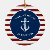 Ihr Name für Ihr Schiff Keramik Ornament (Vorne)