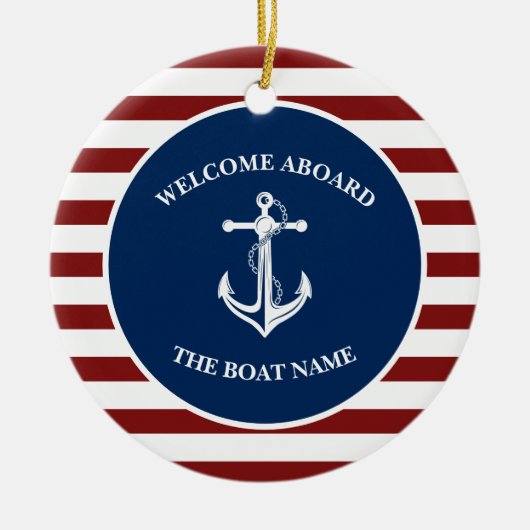 Ihr Name für Ihr Schiff Keramik Ornament (Vorne)