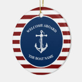 Ihr Name für Ihr Schiff Keramik Ornament (Links)