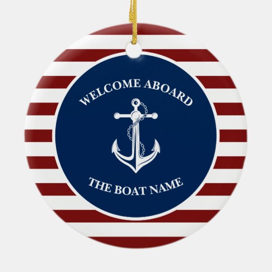 Ihr Name für Ihr Schiff Keramik Ornament (Hinten)