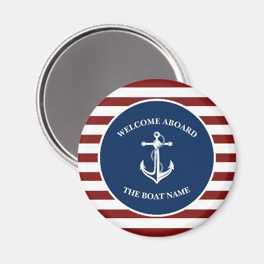 Ihr Name für Ihr Schiff Magnet (Vorderseite/Rückseite)