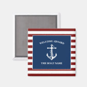 Ihr Name für Ihr Schiff Magnet (Vorderseite/Rückseite)