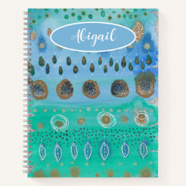 Ihr Name für schöne abstrakte Aquarellkunst Notizblock