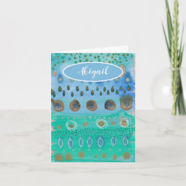 Ihr Name für schöne Aquarellkunst abstrakte Kunst Karte