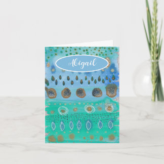 Ihr Name für schöne Aquarellkunst abstrakte Kunst Karte