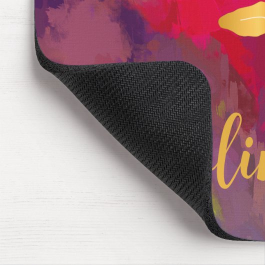 Ihr Name Gold Splashed Bright Scarlet Abstrakt Mousepad (Ecke)