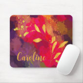 Ihr Name Gold Splashed Bright Scarlet Abstrakt Mousepad (Mit Mouse)