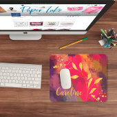 Ihr Name Gold Splashed Bright Scarlet Abstrakt Mousepad