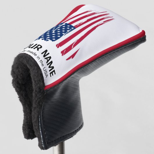 IHR NAME Golf Head Cover FLAG personalisieren Golf Headcover (3/4 Vorderseite)