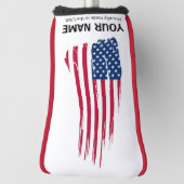 IHR NAME Golf Head Cover FLAG personalisieren Golf Headcover (Rotieren 90)