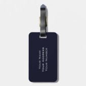 Ihr Name & graue blaue Streifen Gepäckanhänger (Rückseite vertikal)