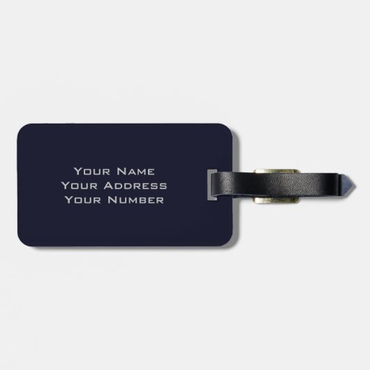 Ihr Name & graue blaue Streifen Gepäckanhänger (Rückseite horizontal)