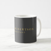 Ihr Name Graue Goldfarben Beruflich modern Kaffeetasse (VorderseiteRechts)